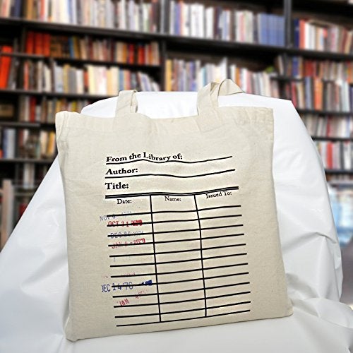Universal Zone Universal Zone Library card tote bag. Library card with day due stamps handbag. Book Bag. Library bag. Market bag  - Image 3
