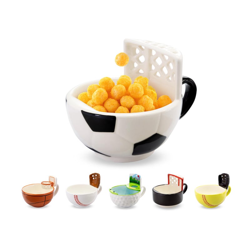 MAXIS Creations The Soccer Mug with a Goal Sports Soccer Gifts for Kids Boys 812 1214 Girls Coach Gift Men Mom Funny Coffee Mug Ball Cereal Bowl Fathers Day Gift 14oz