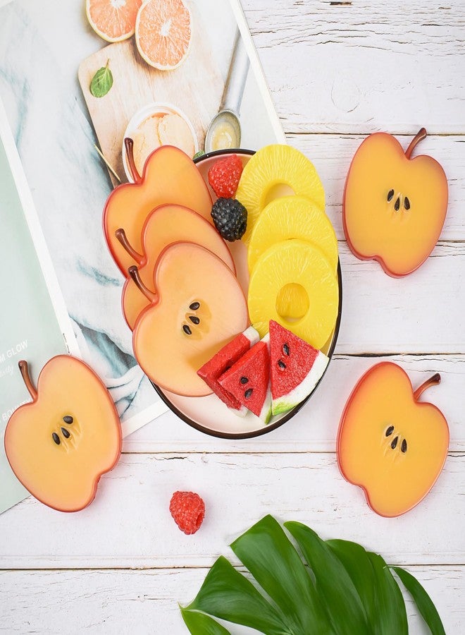 Luckforest Artificial Apple Slices, 10Pcs Realistic Red Apple Slices Fake Fruit Slices for Model Display Home Kitchen Party Photography Props - Image 2
