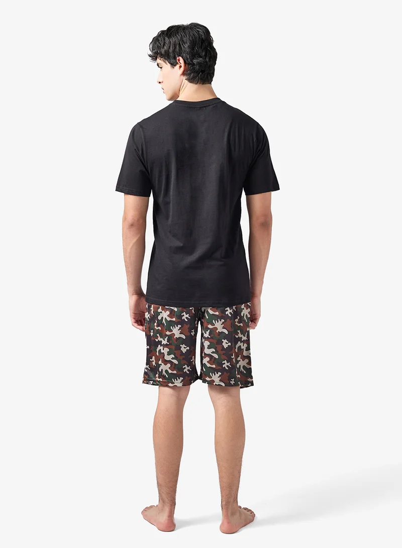 سفنتي فايف طقم بيجامة تي شيرت وشورت