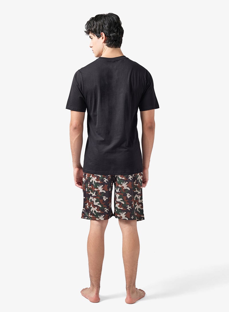 سفنتي فايف طقم بيجامة تي شيرت وشورت - Image 2