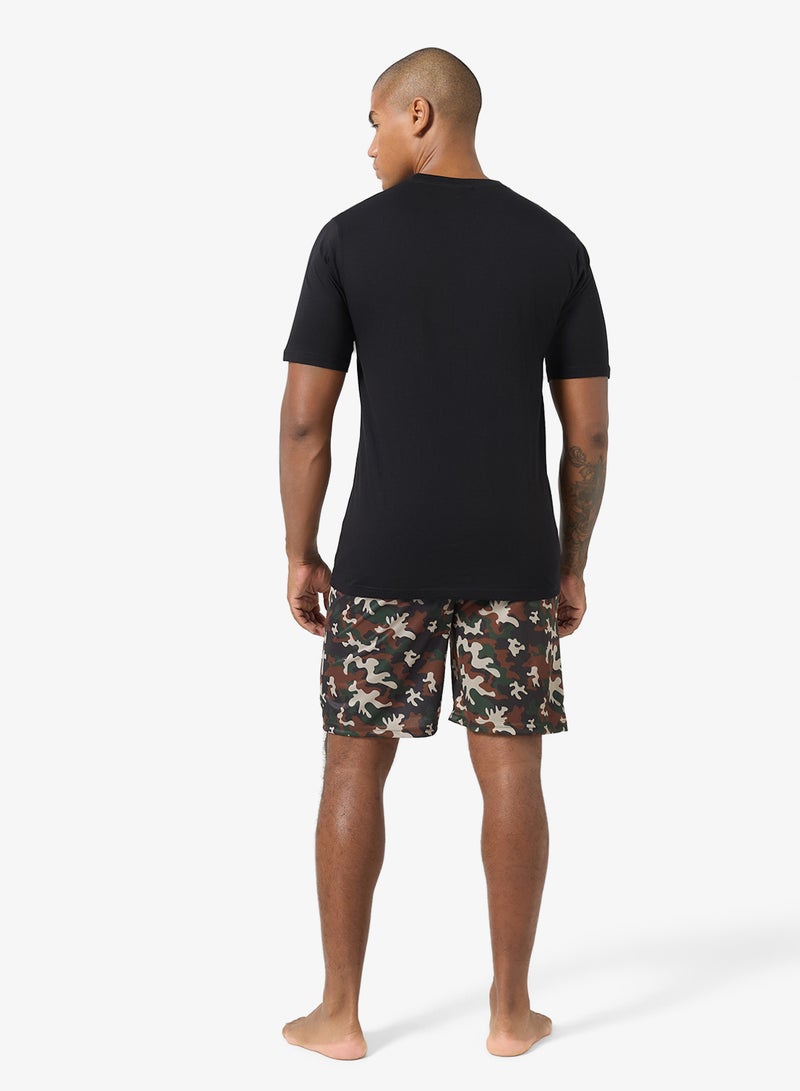Seventy Five Printed Short Sleeve T-Shirt And Shorts Set - Image 2
