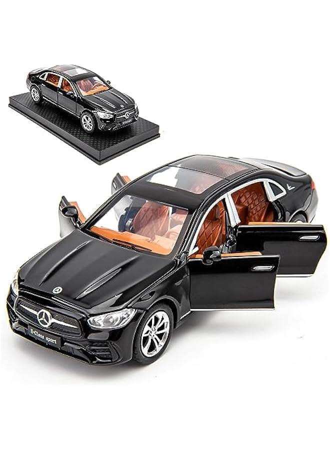 سيارة نموذجية متوافقة مع سيارة بنز E300l بمقياس 1/32، سيارة لعبة قابلة للسحب من سبائك الزنك مع صوت وإضاءة للأطفال الأولاد والبنات باللون الأسود - Image 1