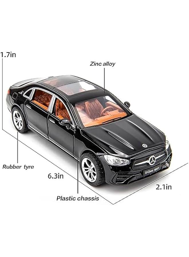 سيارة نموذجية متوافقة مع سيارة بنز E300l بمقياس 1/32، سيارة لعبة قابلة للسحب من سبائك الزنك مع صوت وإضاءة للأطفال الأولاد والبنات باللون الأسود - Image 3
