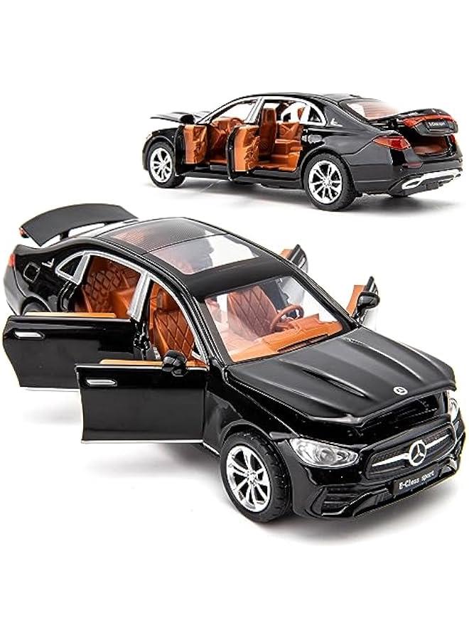 سيارة نموذجية متوافقة مع سيارة بنز E300l بمقياس 1/32، سيارة لعبة قابلة للسحب من سبائك الزنك مع صوت وإضاءة للأطفال الأولاد والبنات باللون الأسود - Image 4