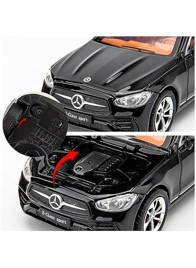 سيارة نموذجية متوافقة مع سيارة بنز E300l بمقياس 1/32، سيارة لعبة قابلة للسحب من سبائك الزنك مع صوت وإضاءة للأطفال الأولاد والبنات باللون الأسود - Image 5