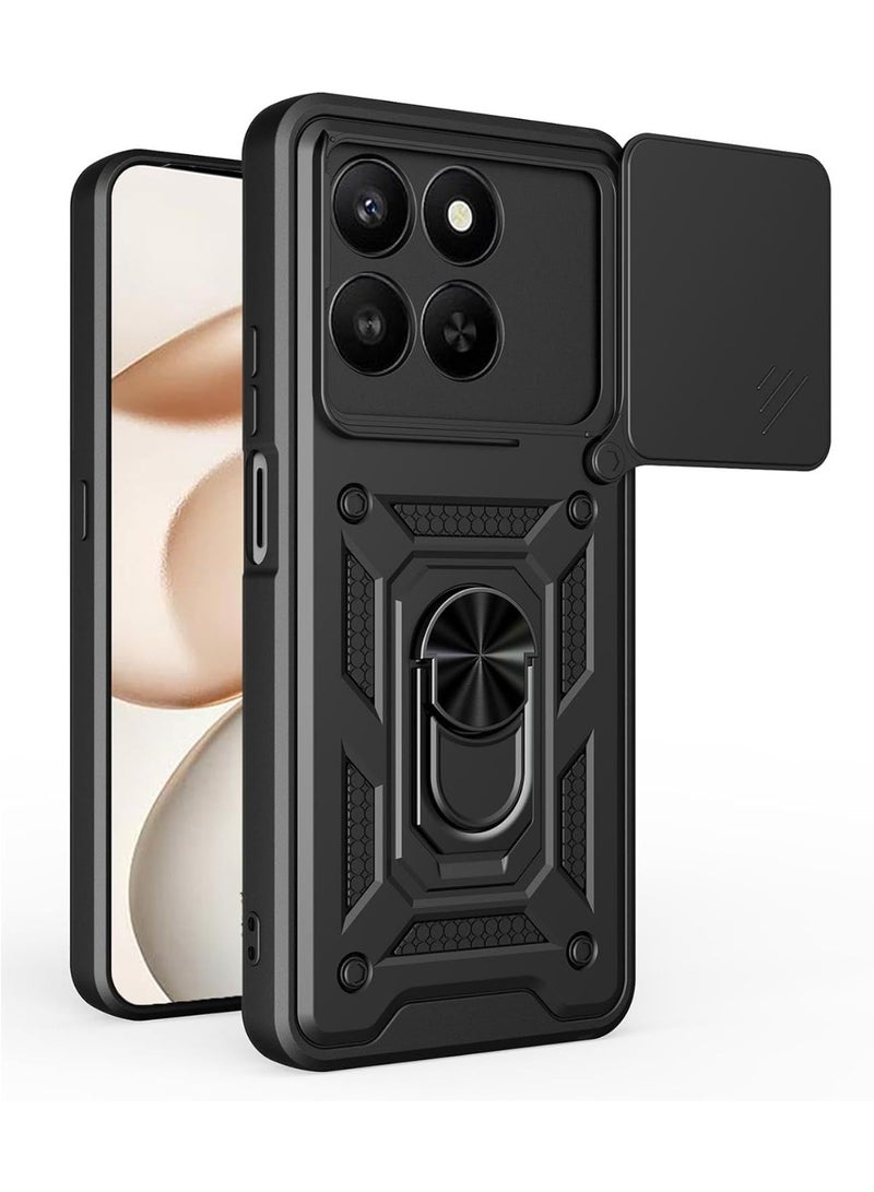 جراب honor x7d كام شيلد مقاوم للصدمات والخدوش حماية كاملة بتصميم جذاب مع غطاء للكاميرا وحلقة معدنية متعدد الوظائف لهاتف هونر اكس 7 دي (honor x7d cover)