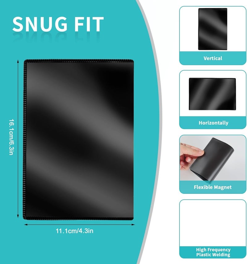 Sloworld Magnetic Picture on print sticker,10 Pack Magnetic Frame Reusable,Magnetic Photo Frames for Refrigerator 4"x6" With White Border,Refrigerator Magnets,Home,School,Office (Black 10 Pack) - Image 4