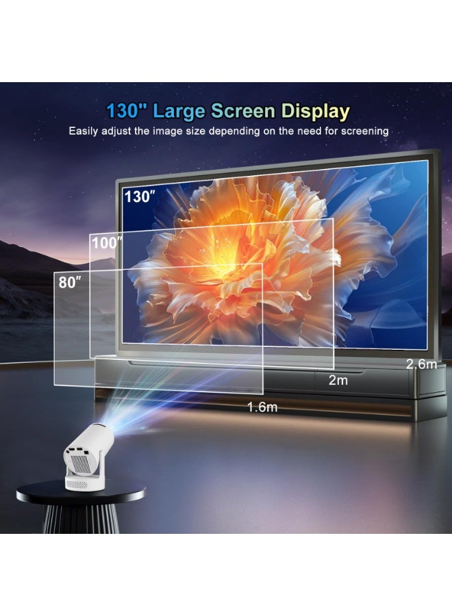 سوبر 5 جهاز عرض (بروجيكتور) X1BQ بدقة 4K HD (دقة أصلية 720P) - يعمل بنظام Android 11 - يدعم شبكة Wi-Fi 6 المزدوجة وBluetooth 5.0 - سطوع 260 ANSI - قابل للدوران بزاوية 180 درجة - مثالي للسينما المنزلية والمكاتب - نسخة مطورة من طراز HY300 - Image 3
