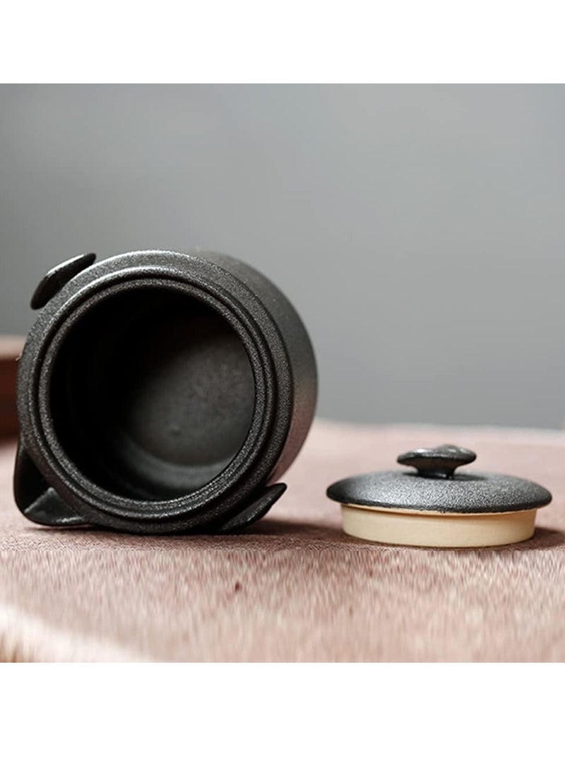 Squalo Travel Tea Set, Porcelain Teapot and Teacups for 2 with Travel Bag (Black) - Image 4