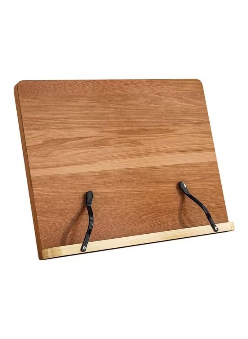 Adjustable Wooden Book Stand, Hands-Free Reading Rest with Page Clips, Multi-Purpose Cookbook Holder, Recipe Book Stand, Desktop Textbook & Sheet Music Stand, Foldable Bookstand for Kitchen, Office & Home, Tablet & Book Holder for Reading, Large Reading Rack for Cookbooks, Magazines, Tablets & Textbooks - Image 2