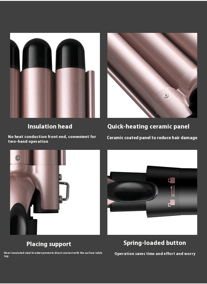 Joshberg - 5 in 1 Hair Curler,Hair Curling Iron,with 5 Interchangeable Curling Wand Ceramic Barrel, and 4 Temperature Adjustments, Ceramic Curling Wand,(19-32mm)Rose Gold - Image 1