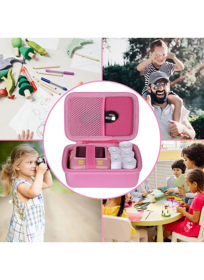Aenllosi Kids Camera Case for Anchioo/for ESOXOFFORE Instant Print Camera Toys,Kids Selfie Digital Camera Photo Paper & Color Pen Holder (Pink,Case Only)  - Image 2