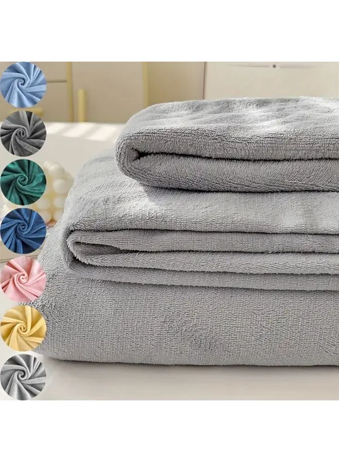 3pcs Pink Red All Season Velvet Bed Sheet Set With 2 Pillowcases Anti Static - Image 1