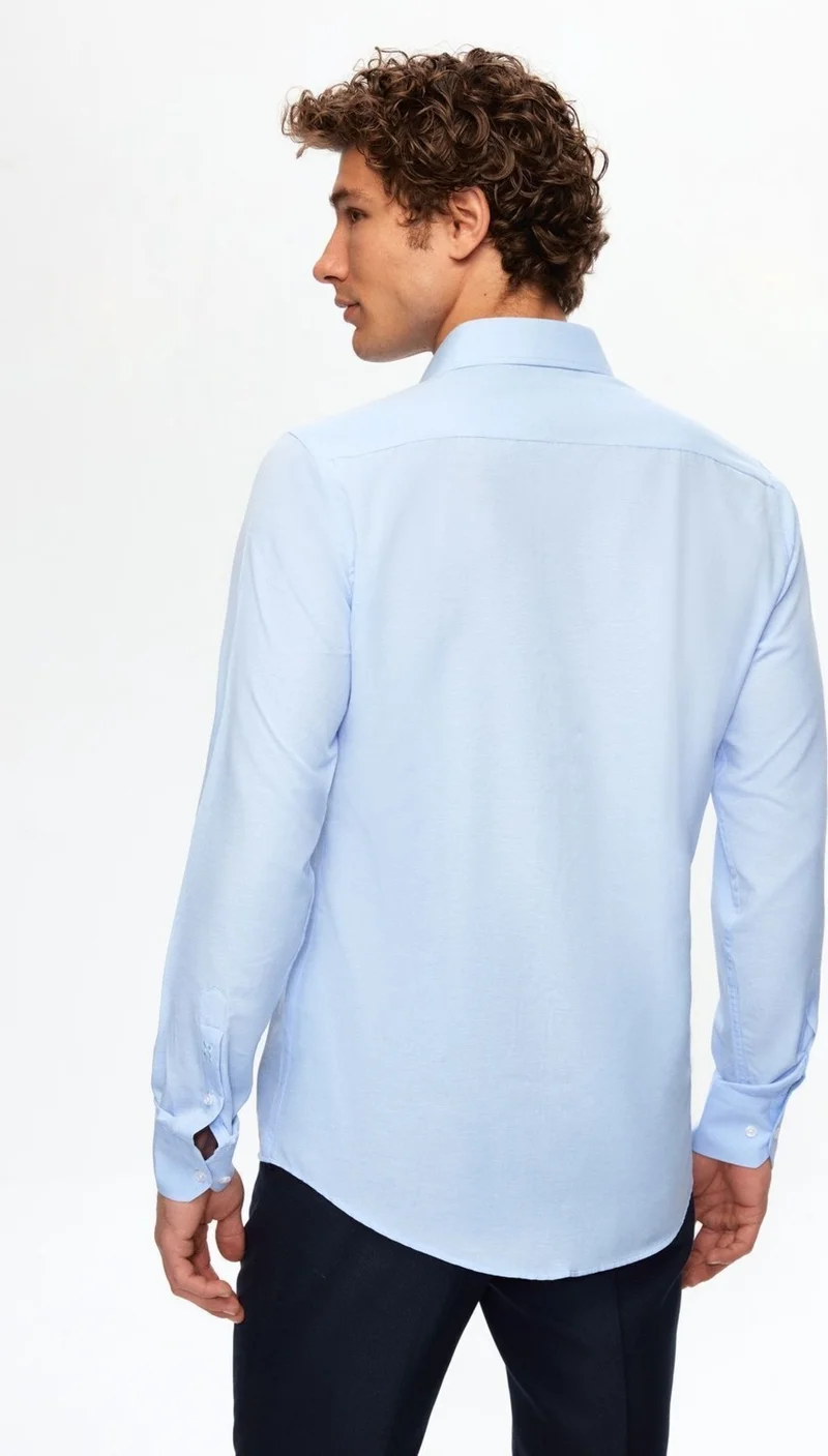 D'S DAMAT D'S Groom Slim Fit Light Blue Italian Collar Shirt 2HF02ORT5185