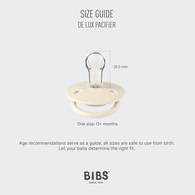 BIBS De Lux Liberty Soother 2Pack BPA Free Dummy Pacifier Round Nipple Silicone Made in Denmark OneSize 036 Months Eloise Baby Blue - Image 3