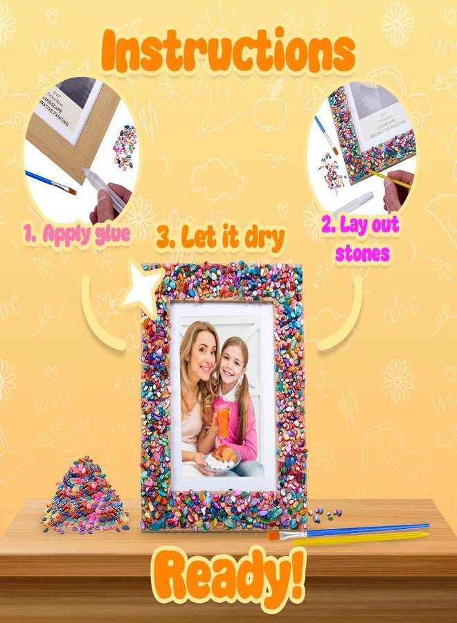 Playbees Kids Picture Frame Mosaic Craft Kit Craft DIY Arts & Crafts for Kids Frame Kit Great Birthday Gifts for 3 4 5 6 7 8 9 10 11 12 Year Old Holiday Christmas Gift for Girls - Image 3