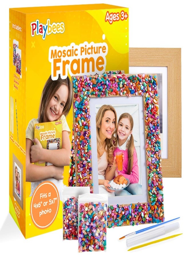 Playbees Kids Picture Frame Mosaic Craft Kit Craft DIY Arts & Crafts for Kids Frame Kit Great Birthday Gifts for 3 4 5 6 7 8 9 10 11 12 Year Old Holiday Christmas Gift for Girls - Image 1