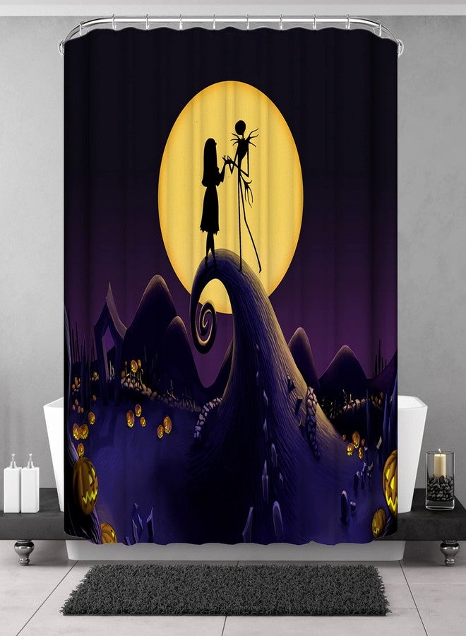 DDS-DUDES Christmas Shower Curtain Kids Bathroom Halloween Decor with 12 Curtain Hooks for Bathroom, Waterproof 71 x 71 inch (SC-08) - Image 1