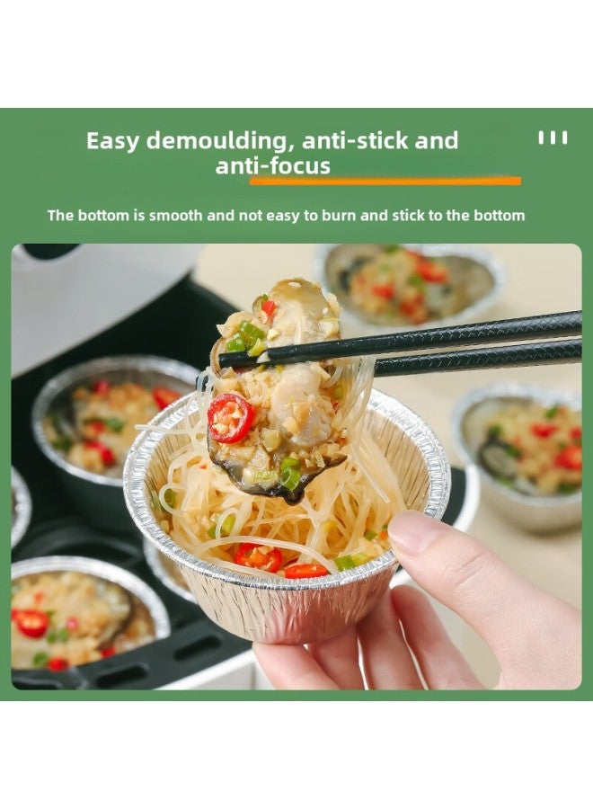 Special Paper Tin Paper Bowl For Air Fryer Household Aluminum Foil Box Paper Tray Small Size Disposable Oven Tin Paper Cup-Specification:50 Small Round Tin Foil Holders - Image 3