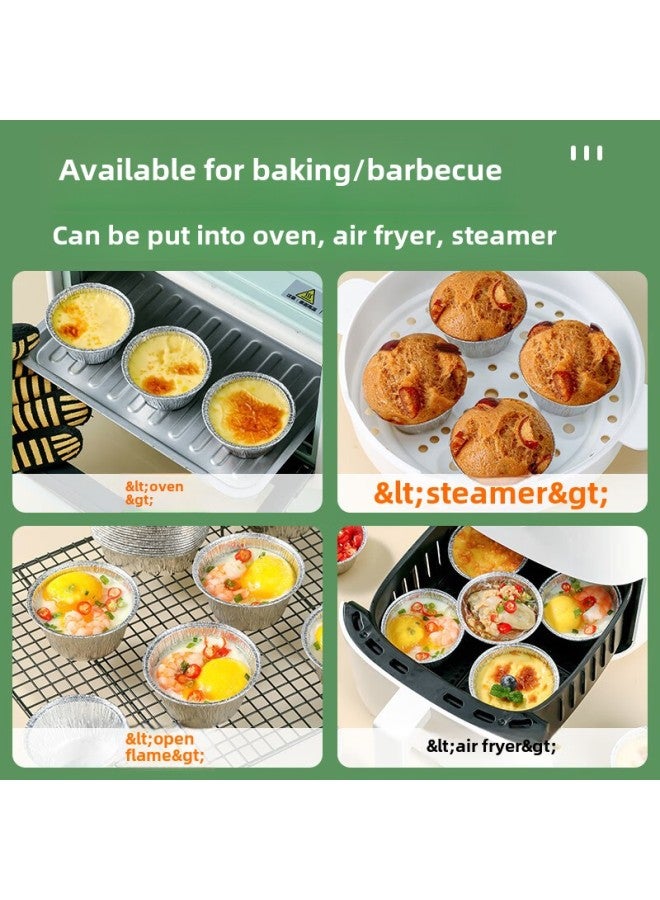 Special Paper Tin Paper Bowl For Air Fryer Household Aluminum Foil Box Paper Tray Small Size Disposable Oven Tin Paper Cup-Specification:50 Small Round Tin Foil Holders - Image 5