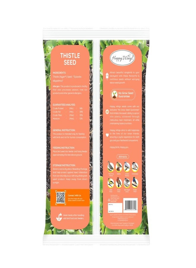 Happy Wings Nyjer/Thistle Seeds Wild Bird Food - 10 Pounds I No Grow Seed I Bird Seed for Wild Birds - Image 3