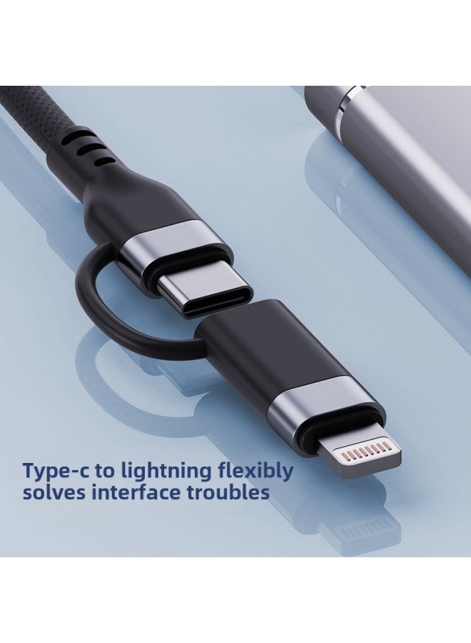 Suitable For Apple Typec To USB Extender HUB Hub 4 In 1 Splitter Conversion Line PD Charging Extension-Number Of Interfaces:2-in-1 To Dual C + Dual Usb Silver  - Image 5