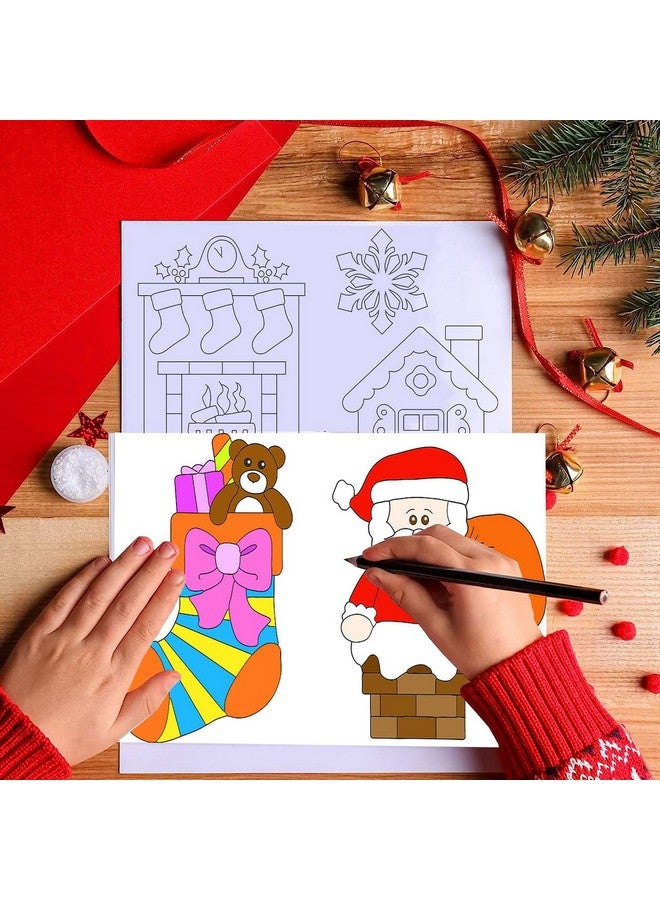 Qpout 16 Christmas Coloring Books Bulk for Kids Party Favors Xmas Mini Coloring Booklets DIY Art Drawing Book Set for Christmas Party Goodie Bag Filler School Kids Activity Supplies - Image 2