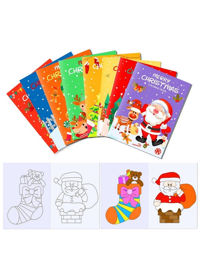 Qpout 16 Christmas Coloring Books Bulk for Kids Party Favors Xmas Mini Coloring Booklets DIY Art Drawing Book Set for Christmas Party Goodie Bag Filler School Kids Activity Supplies - Image 1