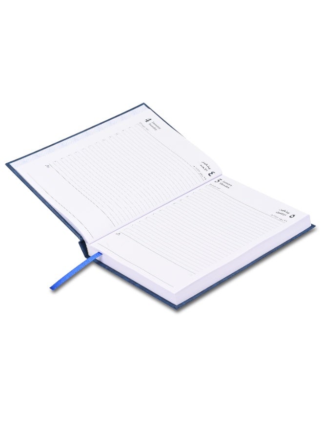 FIS 2026 Diary, A5 Size(148x210mm), Hard Cover Vinyl Materials, Arabic/English, 60gsm White Paper, Blue Color - FSDI21AE26BL - Image 3