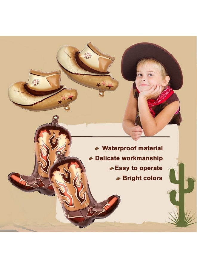 PEUTIER 8pcs Western Themed Party Balloons - Large Cowgirl Hat & Boot Balloons - Cowboy Party Decoration - Image 3