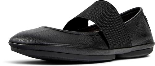 Camper Right Leather Ballerina Flats for Women - Ultra-Comfortable Women’s Shoes with Soft EVA Footbeds and Flexible Rubber Outsoles, Black 242-41 EU / 10 US - Image 4