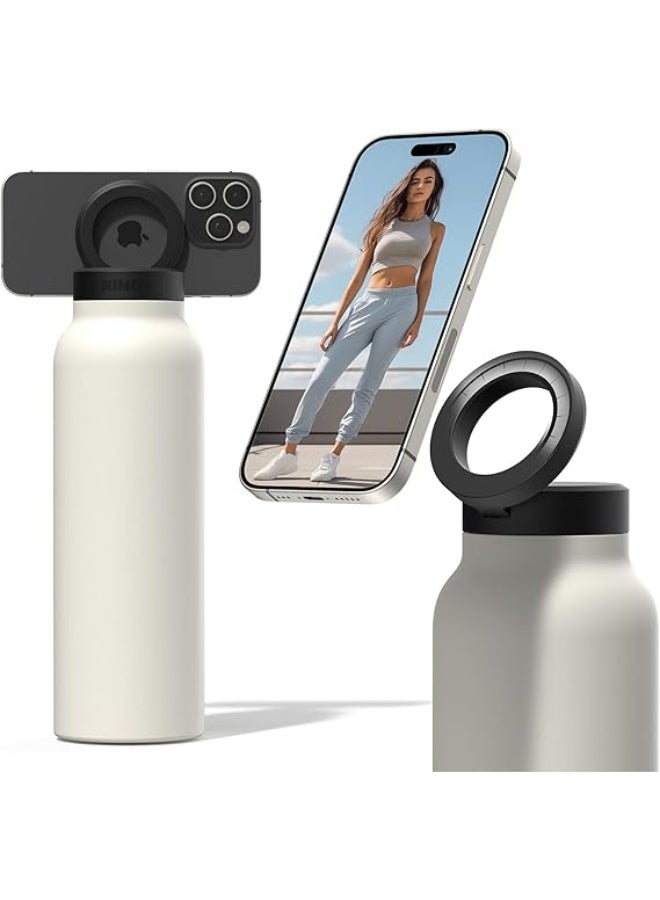 Insulated Tumbler with Magnetic Phone Holder & Adjustable Stand | Portable Vacuum Cup for Travel Vlogging - Image 1