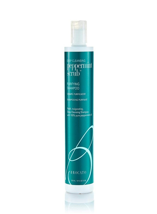 Brocato Peppermint Scrub Purifying Shampoo, Deep Cleansing, 10 Oz. | Fresh, Invigorating, & Lightweight with Pure Peppermint Oil | Ideal for Oily to Normal Hair Types | Sulfate & Paraben Free - Image 1