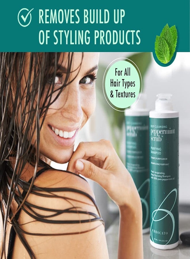 Brocato Peppermint Scrub Purifying Shampoo, Deep Cleansing, 10 Oz. | Fresh, Invigorating, & Lightweight with Pure Peppermint Oil | Ideal for Oily to Normal Hair Types | Sulfate & Paraben Free - Image 4