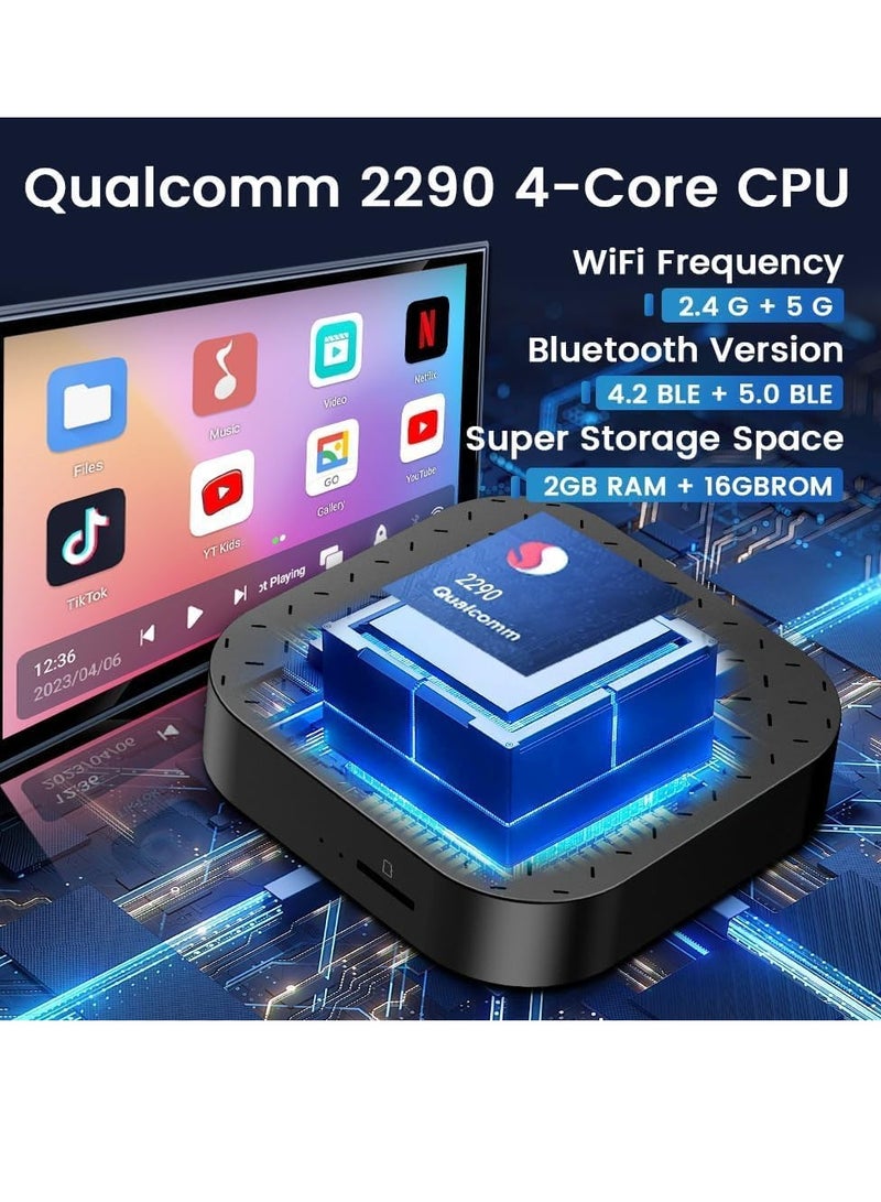 SYOSI Magic Box Wireless CarPlay Android Auto Android 11.0 System Adapter 2GB+16GB TF Card not Only for Wired CarPlay Touch Screen Cars Contact us first if you have problems and solve them for you  - Image 4