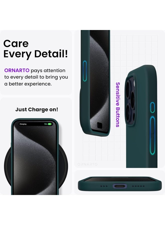 Houmt iPhone 15 Pro Case 6.1 Inch Liquid Gel Silicone iPhone 15 Pro Cover Inside Microfiber Soft Silky Touch Anti-Scratch Thin Shockproof Cover Compatible with iPhone 15 Pro - Image 4