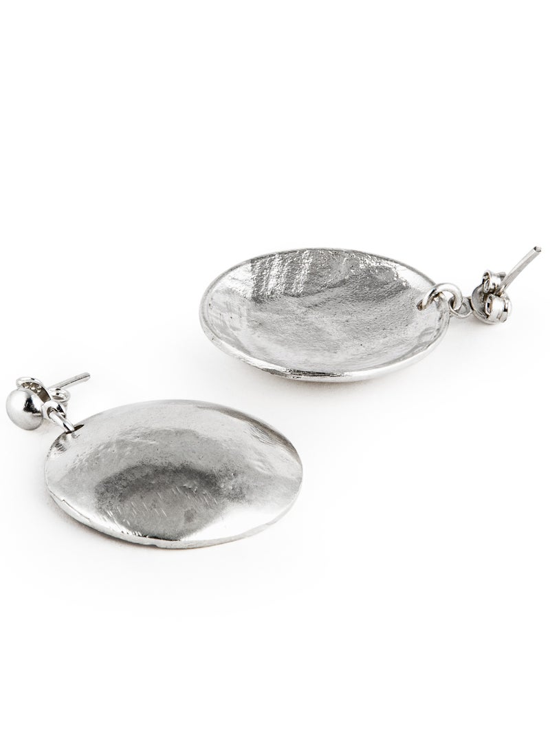 Minza ” Mirror ” Pure 925 Sterling Silver, Handmade Earrings for Women, Stud Earrings, 15.00 grams of Silver, Jewelry for Casual & Special Occasion - Image 2