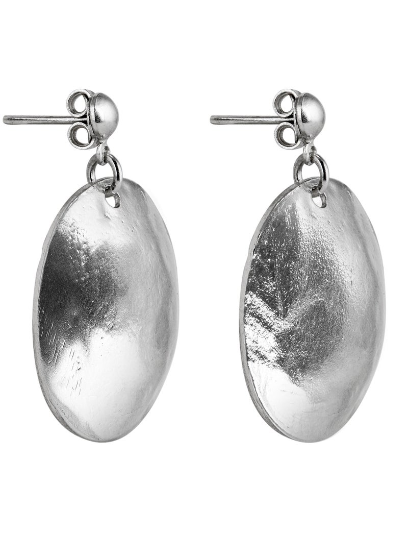Minza ” Mirror ” Pure 925 Sterling Silver, Handmade Earrings for Women, Stud Earrings, 15.00 grams of Silver, Jewelry for Casual & Special Occasion - Image 5