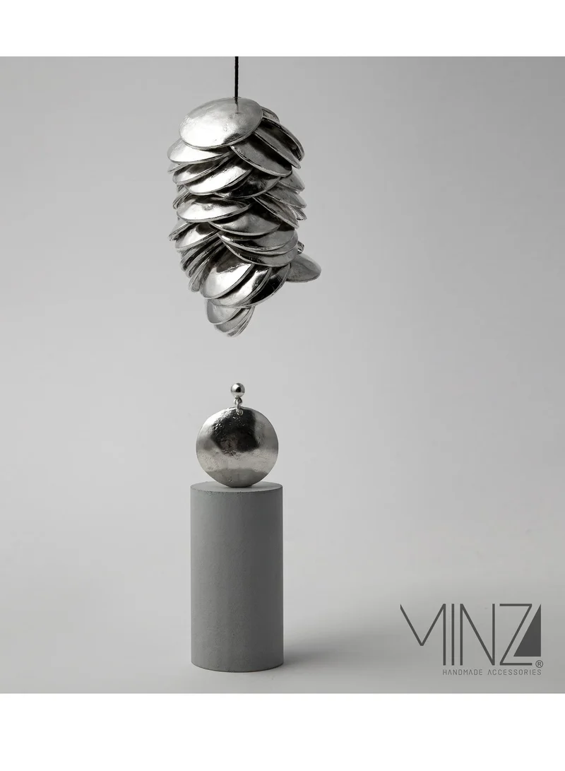 Minza  Minza ” Mirror ” Pure 925 Sterling Silver, Handmade Earrings for Women, Stud Earrings, 15.00 grams of Silver, Jewelry for Casual & Special Occasion for Women | Best Price UAE