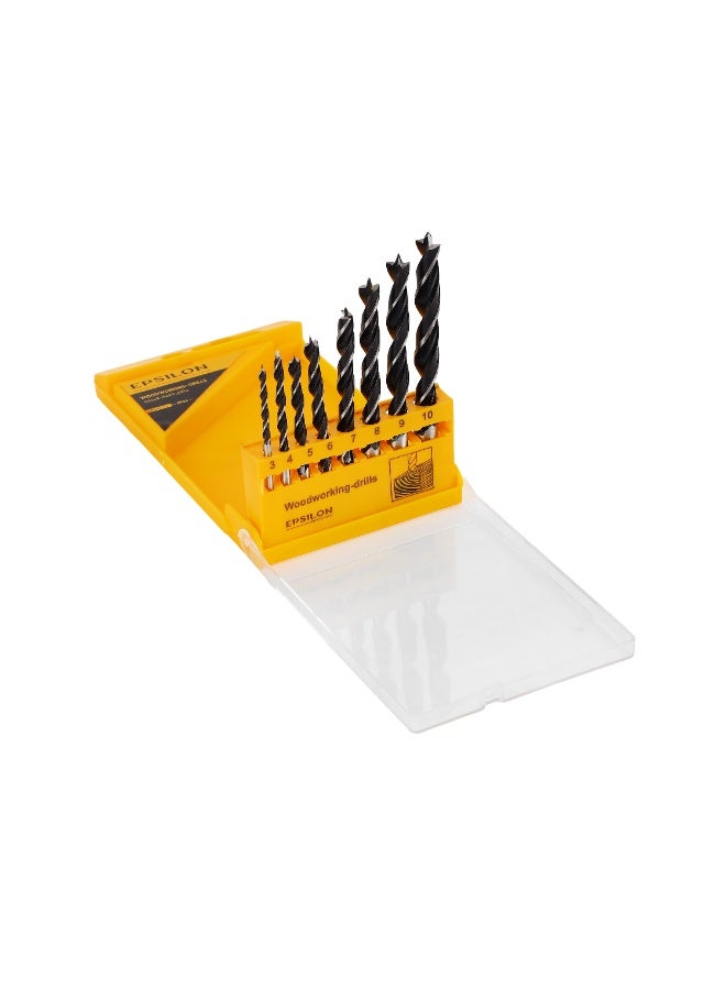 Epsilon Woodworking Drill Bit Set – Pack of 8 (Sizes 3-10mm) | Durable High-Speed Steel Bits for Soft and Hard Wood, Particleboard, and Soft Metals | Compact and Portable - Image 3