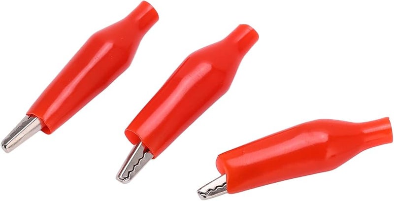 مشابك اختبار كهربائية حمراء 100 قطعة، مشابك شاحن كبيرة الفتحة للطاقة المنزلية واللحام التلقائي. - Image 3