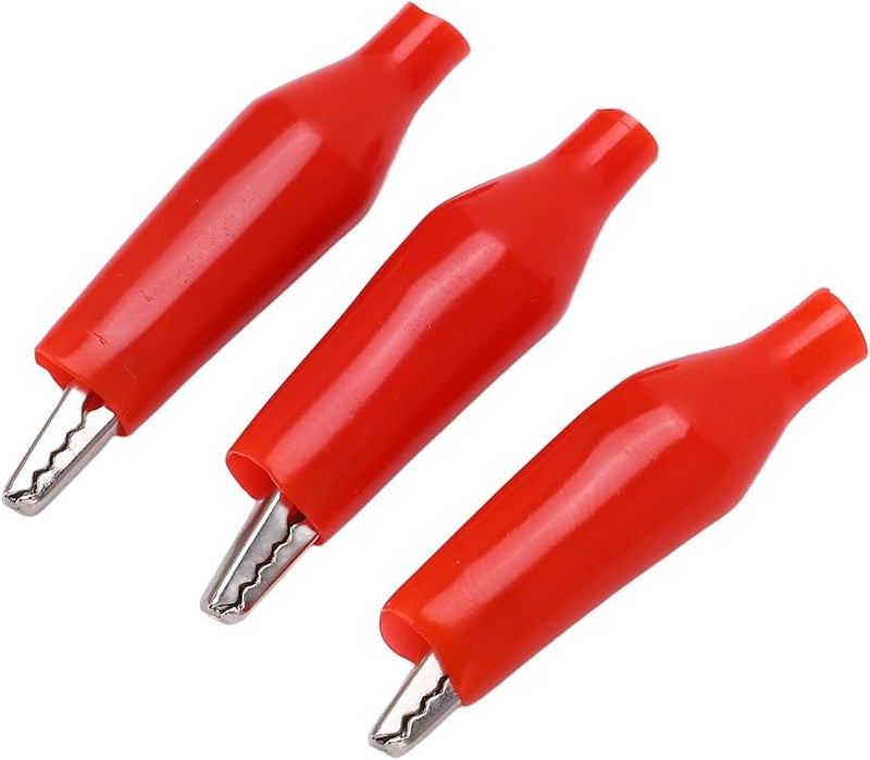 مشابك اختبار كهربائية حمراء 100 قطعة، مشابك شاحن كبيرة الفتحة للطاقة المنزلية واللحام التلقائي. - Image 4