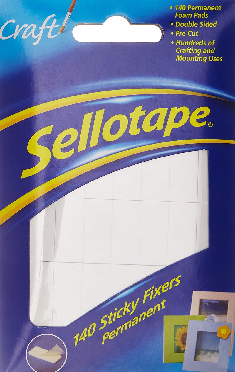 Sellotape Craft Sellotape Permanent Double Sided Sticky Fixer - Pack of 140 - Image 3