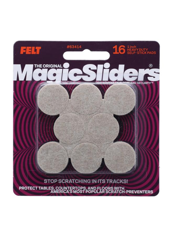 Magic Sliders 16-Piece Self-Stick Heavy Duty Round Felt Pads Oatmeal 1inch 63414 - Image 1