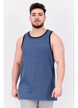 Burnside Men Scoop Neck Sleeveless Solid Vest, Blue  - Image 1