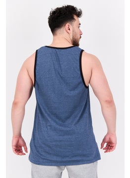 Burnside Men Scoop Neck Sleeveless Solid Vest, Blue  - Image 3