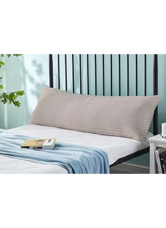 Hotel Linen Klub Krude  Long Body Pillow 1pc, Fabric: 100% Polyester 85 GSM Microfiber 1 cm Stripe Super Soft, Filling: 1300 gm Hollow Fiber Comfort, Breathable & Ultra Soft Size: 45 x 120 cm, Color: Beige  - Image 3