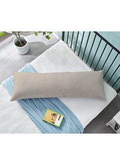 Hotel Linen Klub Krude  Long Body Pillow 1pc, Fabric: 100% Polyester 85 GSM Microfiber 1 cm Stripe Super Soft, Filling: 1300 gm Hollow Fiber Comfort, Breathable & Ultra Soft Size: 45 x 120 cm, Color: Beige  - Image 1