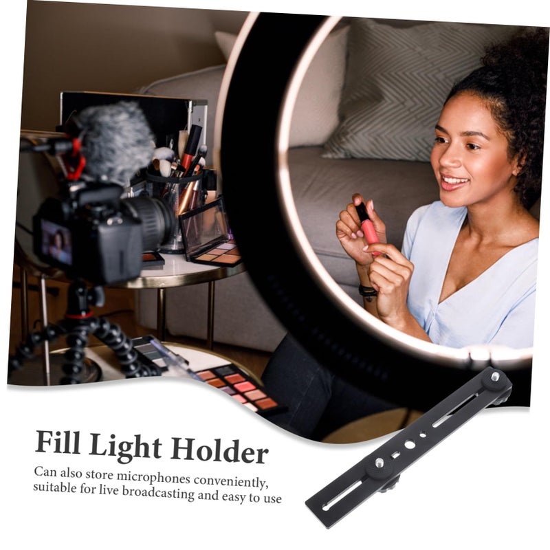 T Shaped Dual Head Microphone Stand Adjustable Flash Bracket For Live Broadcasting - Image 5
